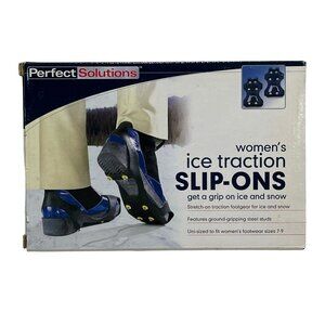 Perfect Solutions Womens 7-9 Ice Traction Slip-Ons for Ice & Snow
